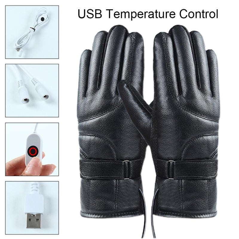 Heated gloves for electric vehicles, motorcycles, and scooters; warm gloves for winter riding; USB charging.